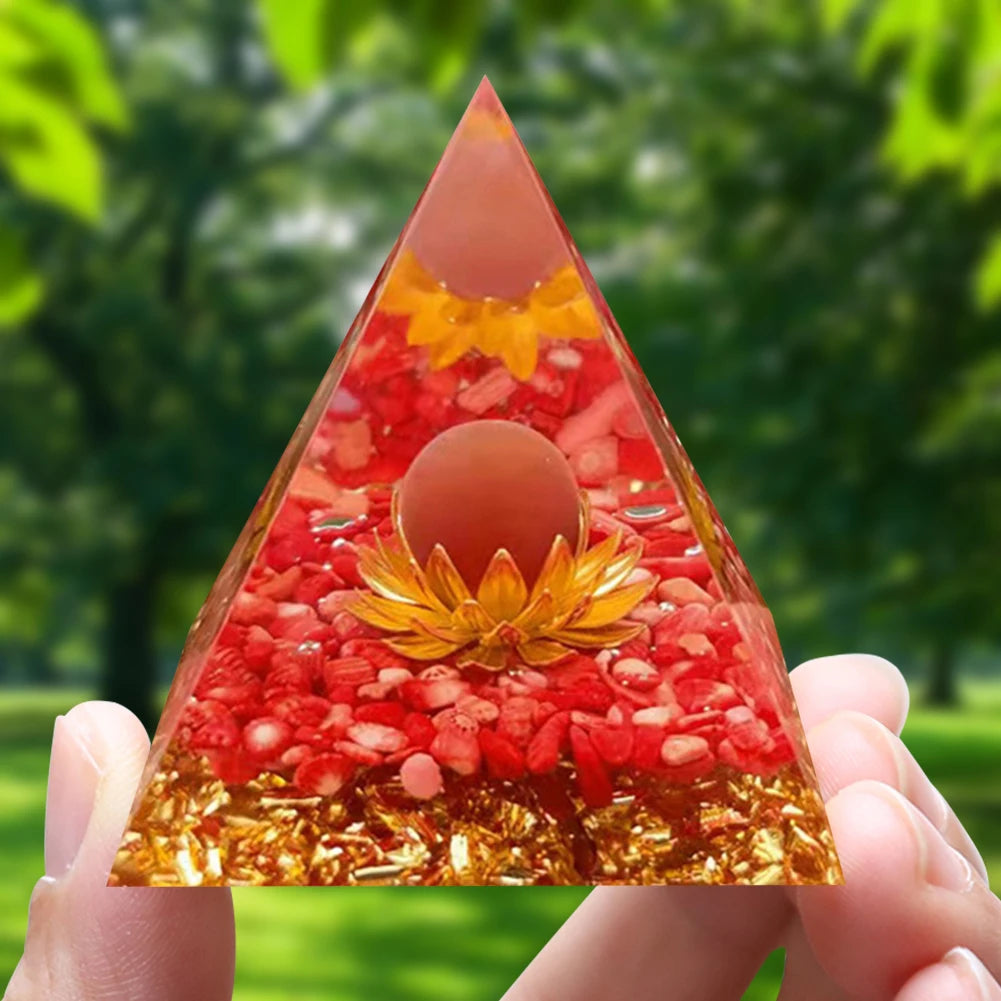 Natural Stone Crystal Orgonite Pyramid Reiki Chakra Healing Gemstone Tower Meditation Protection Office Decor Gifts