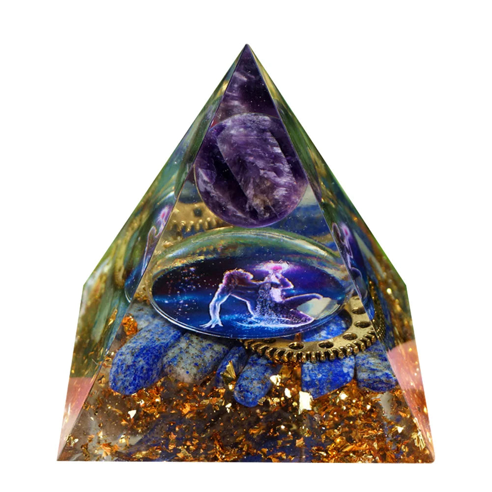 Natural Stone Crystal Orgonite Pyramid Reiki Chakra Healing Gemstone Tower Meditation Protection Office Decor Gifts