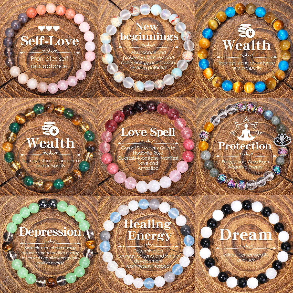 Natural Stone Bracelet for Women Men Attract Good Luck Money Protection Health Crystal Citrine Tiger'S Eye Bracelet Wholesale