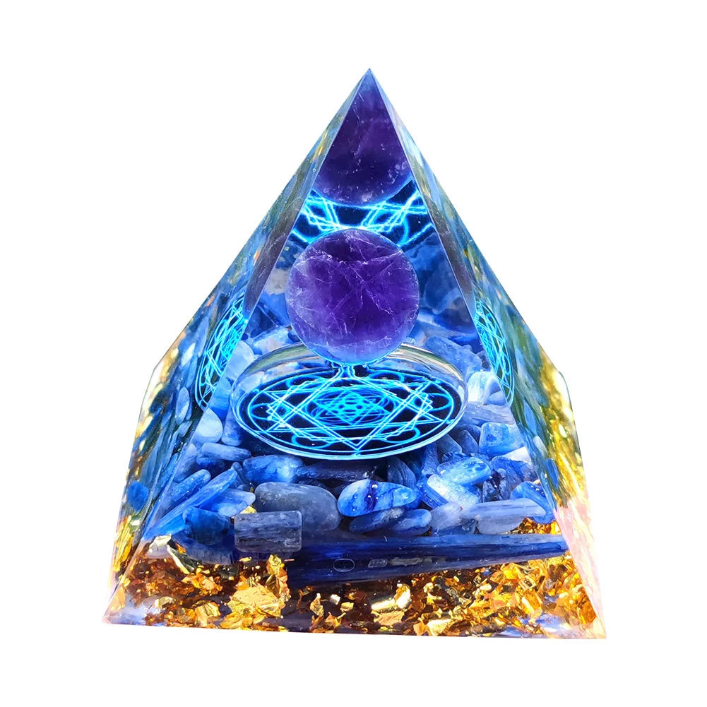 Natural Stone Crystal Orgonite Pyramid Reiki Chakra Healing Gemstone Tower Meditation Protection Office Decor Gifts