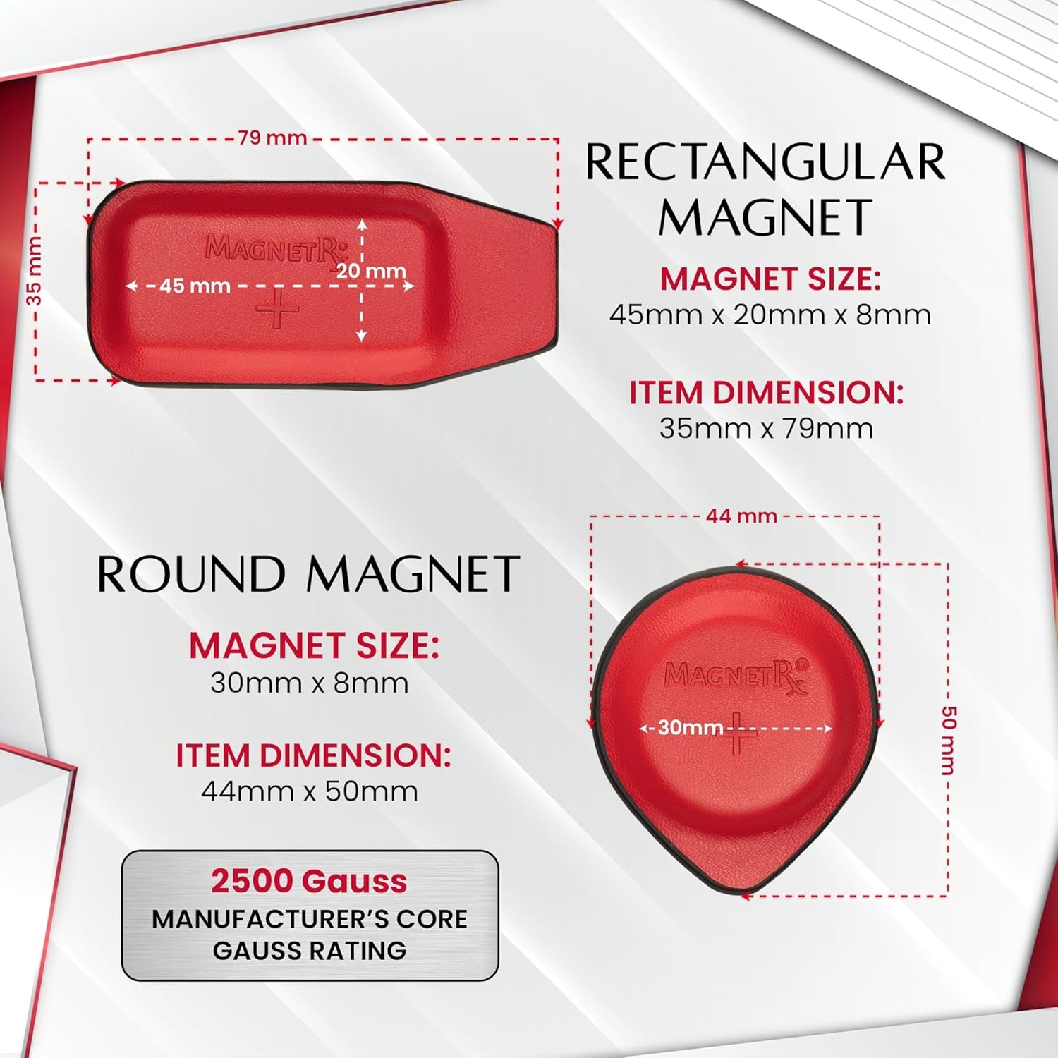 ® Biomagnetic Magnets Kit – Imanes Para Biomagnetismo Médico – Dr Goiz Magnets for Biomagnetism Bio Magnet Pair – round & Rectangular 2500 Gauss Magnet (16 Small Mixed Unit)